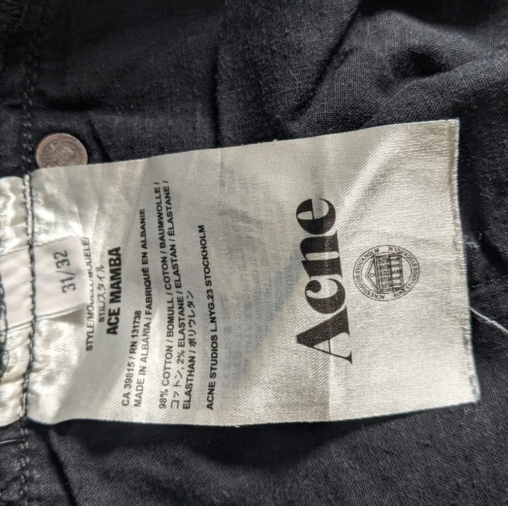 Acne Ace Mamba Style Jeans. Men's 31/32 - Picture 2 of 3
